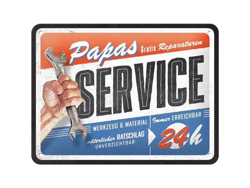Nostalgic Art Schild Papas Service 15 x 20 cm, Metall