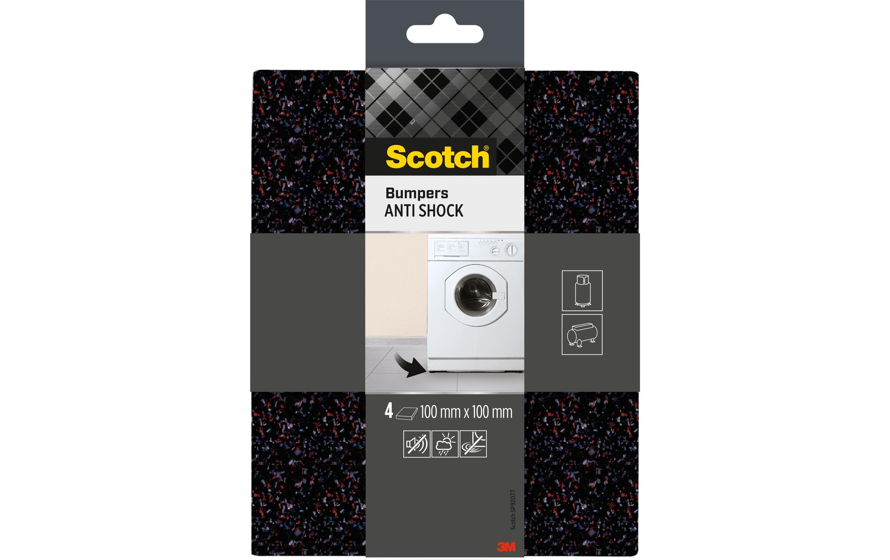 3M Elastikpuffer 100 mm x 100 mm, Schwarz, 4er Pack 3M Elastikpuffer 100 mm x 100 mm, Schwarz, 4er Pack