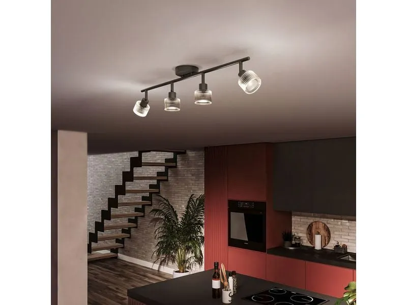 Philips Horen Aufbauspot 4x, ohne Leuchtmittel GU10, schwarz