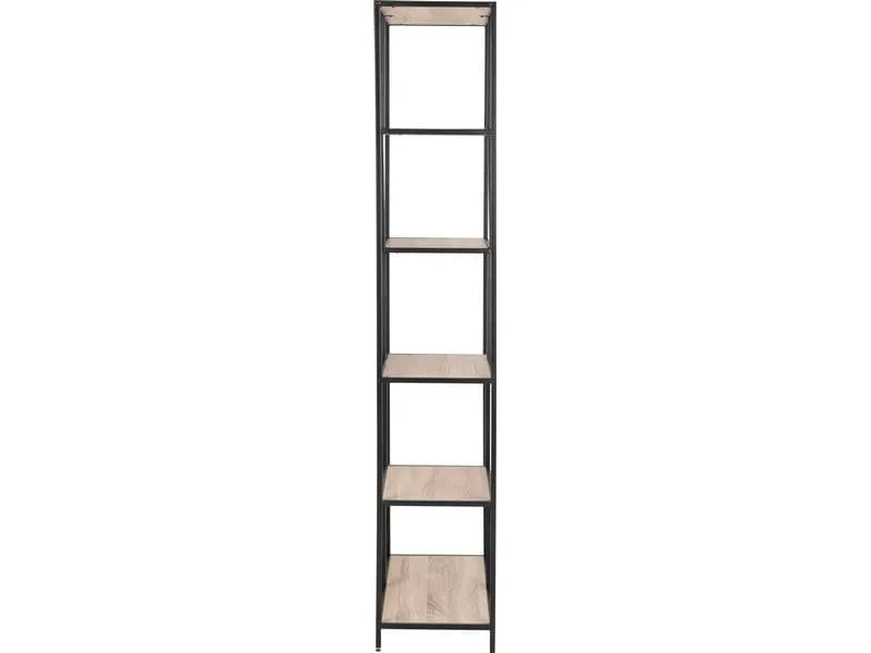 AC Design Regal Seaford 77 x 35 x 185 cm, Eiche/Schwarz