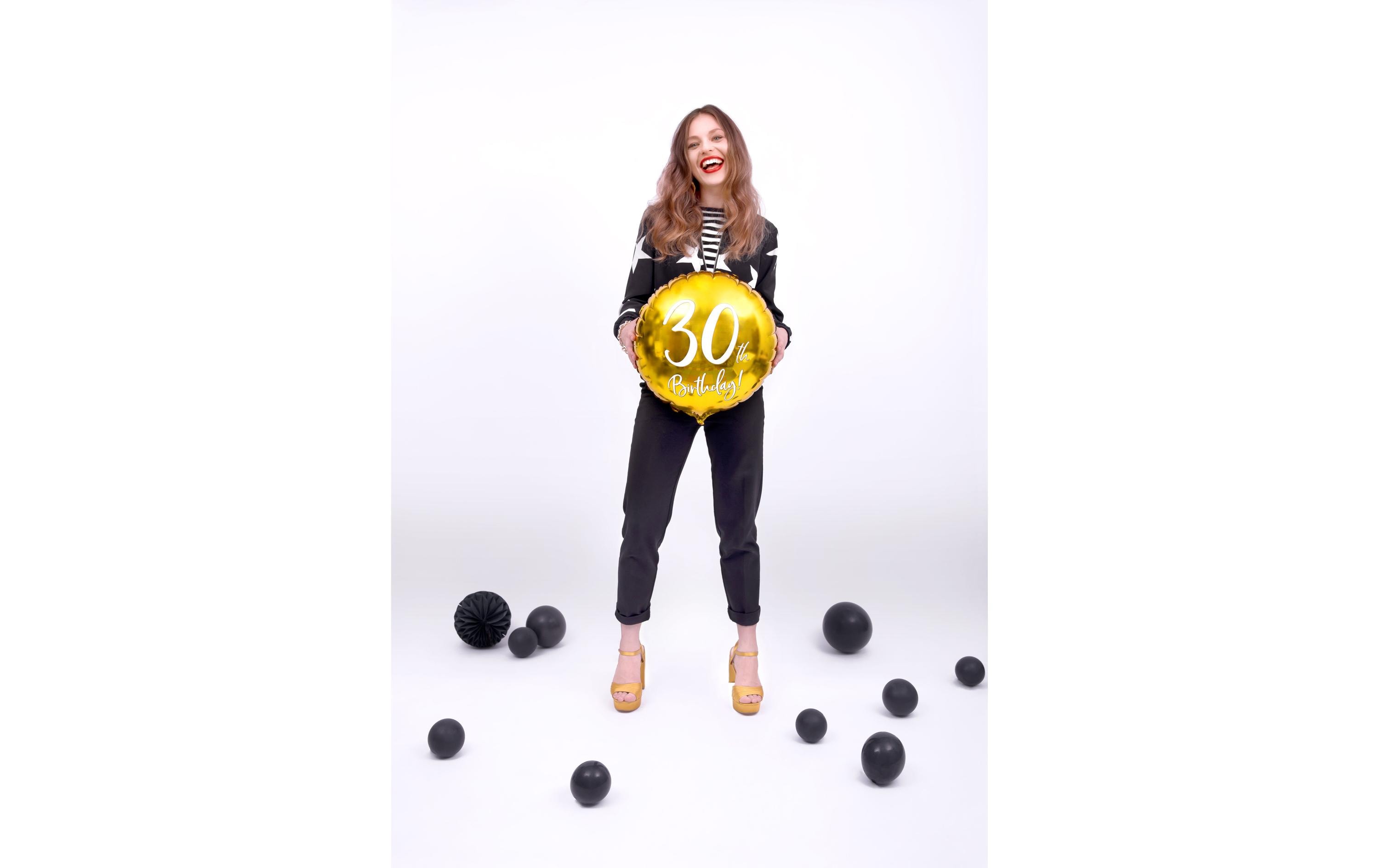 Partydeco Folienballon 30th Birthday Gold/Weiss