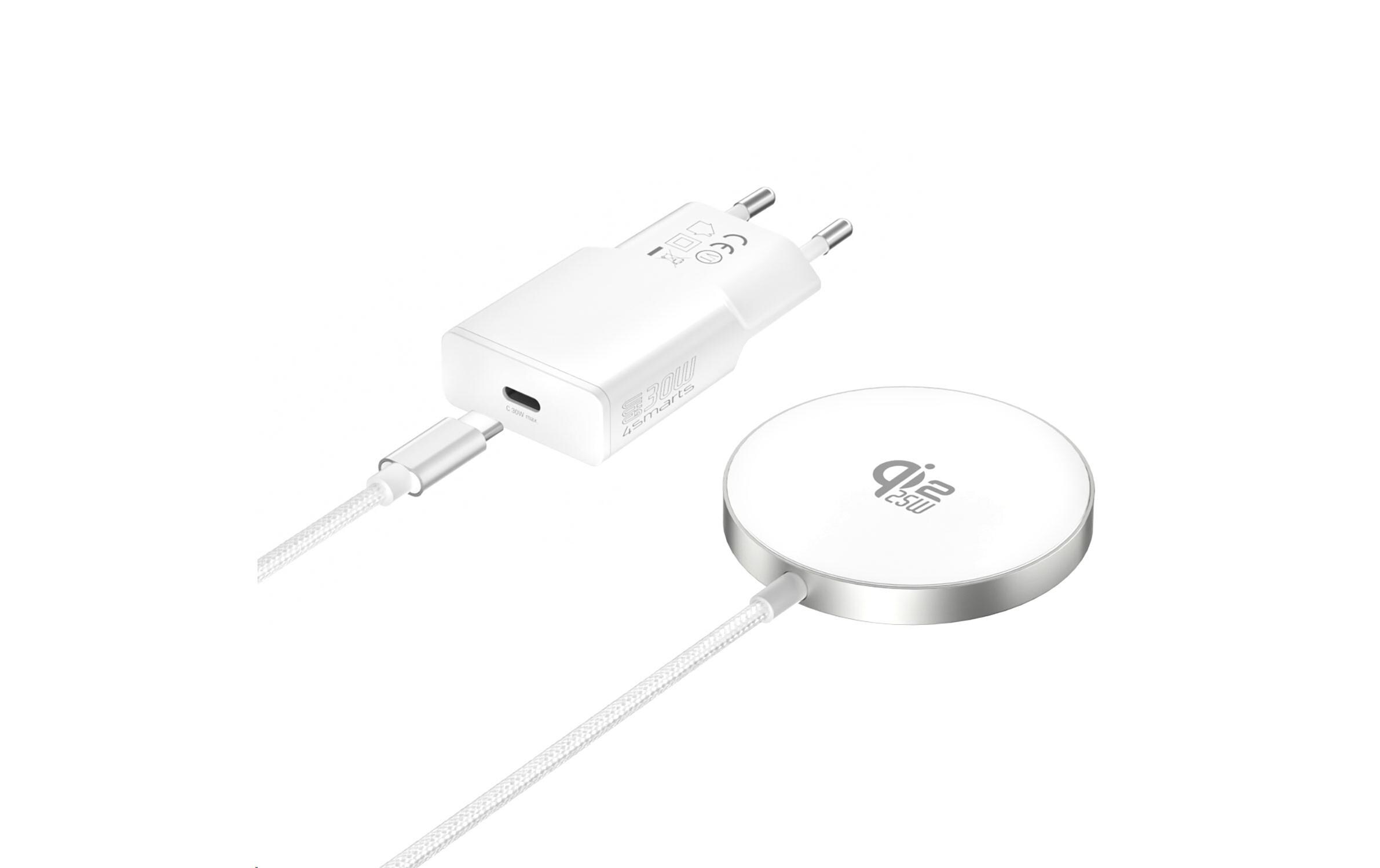 4smarts Qi2 25W MagSafe 1.5 m, Weiss