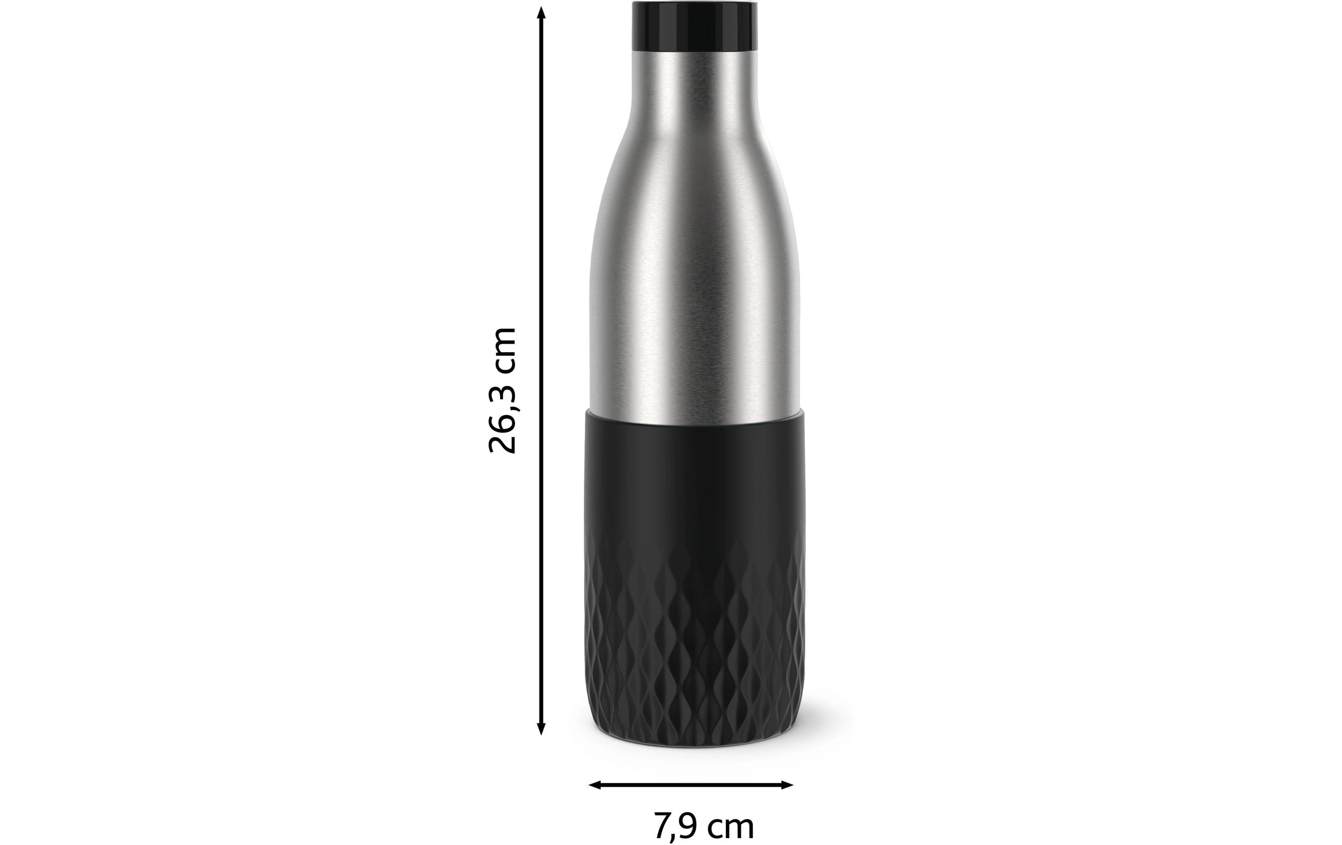 Emsa Trinkflasche Bludrop Sleeve 700 ml, Schwarz