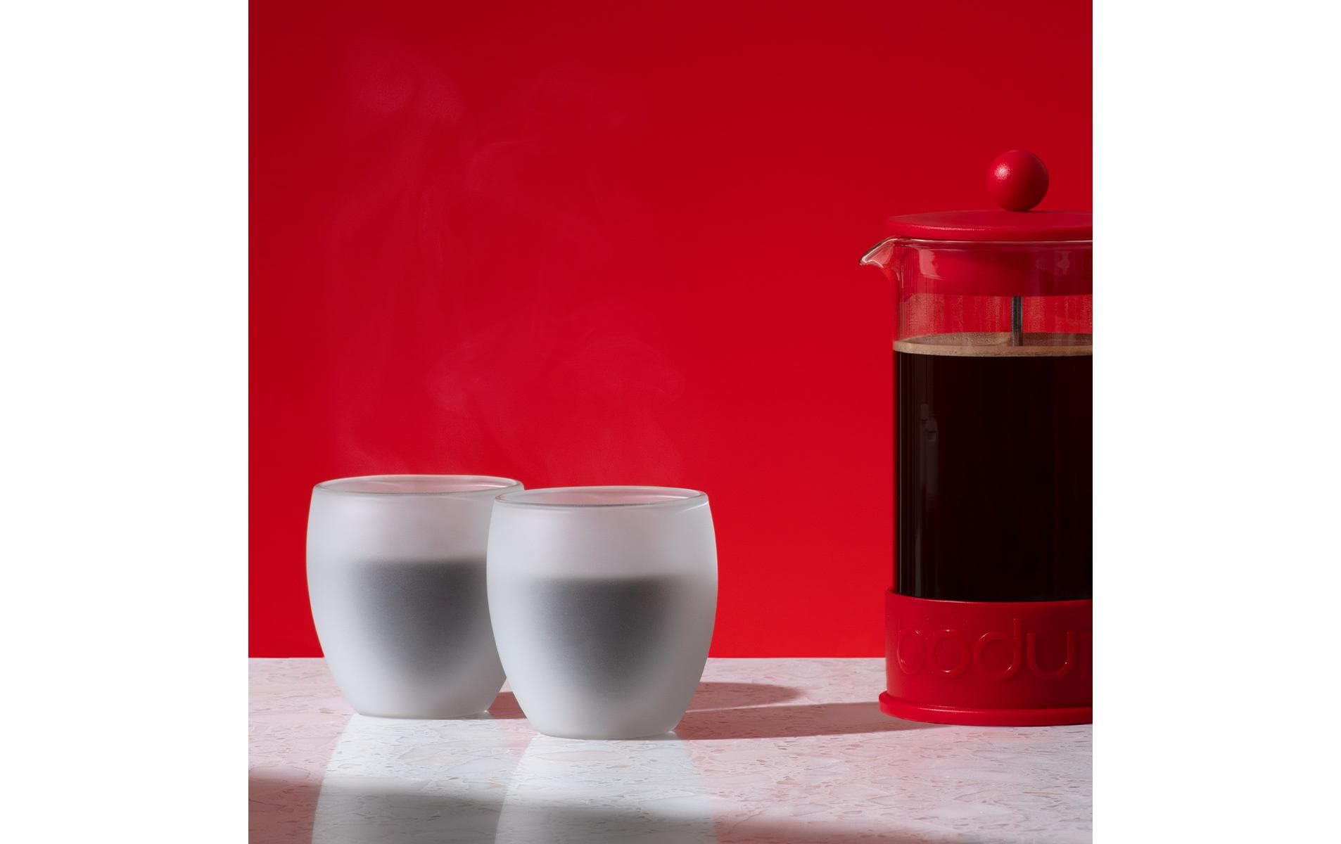 Bodum Trinkglas Pavina 2er Set Weiss, milchig, 0.25 l