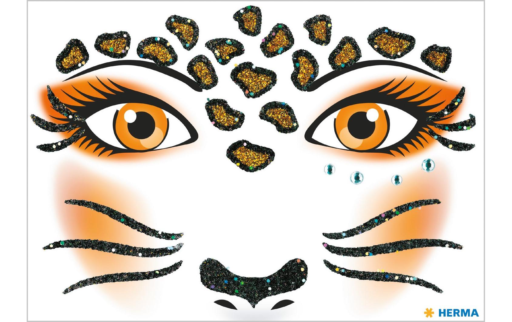 Herma Stickers Tattoos Face Art Leopard, 1 Stück