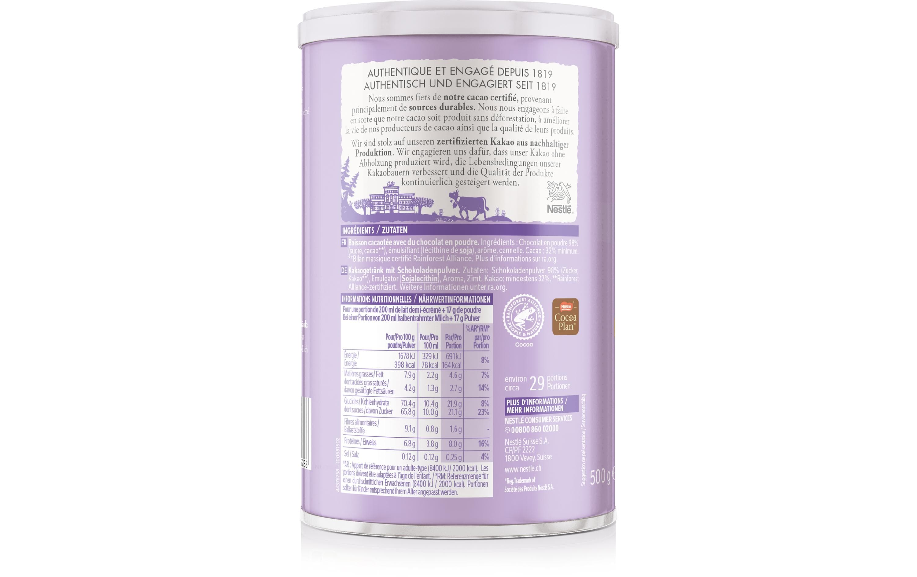 Cailler Le Chocolat – Schokoladenpulver 500 g