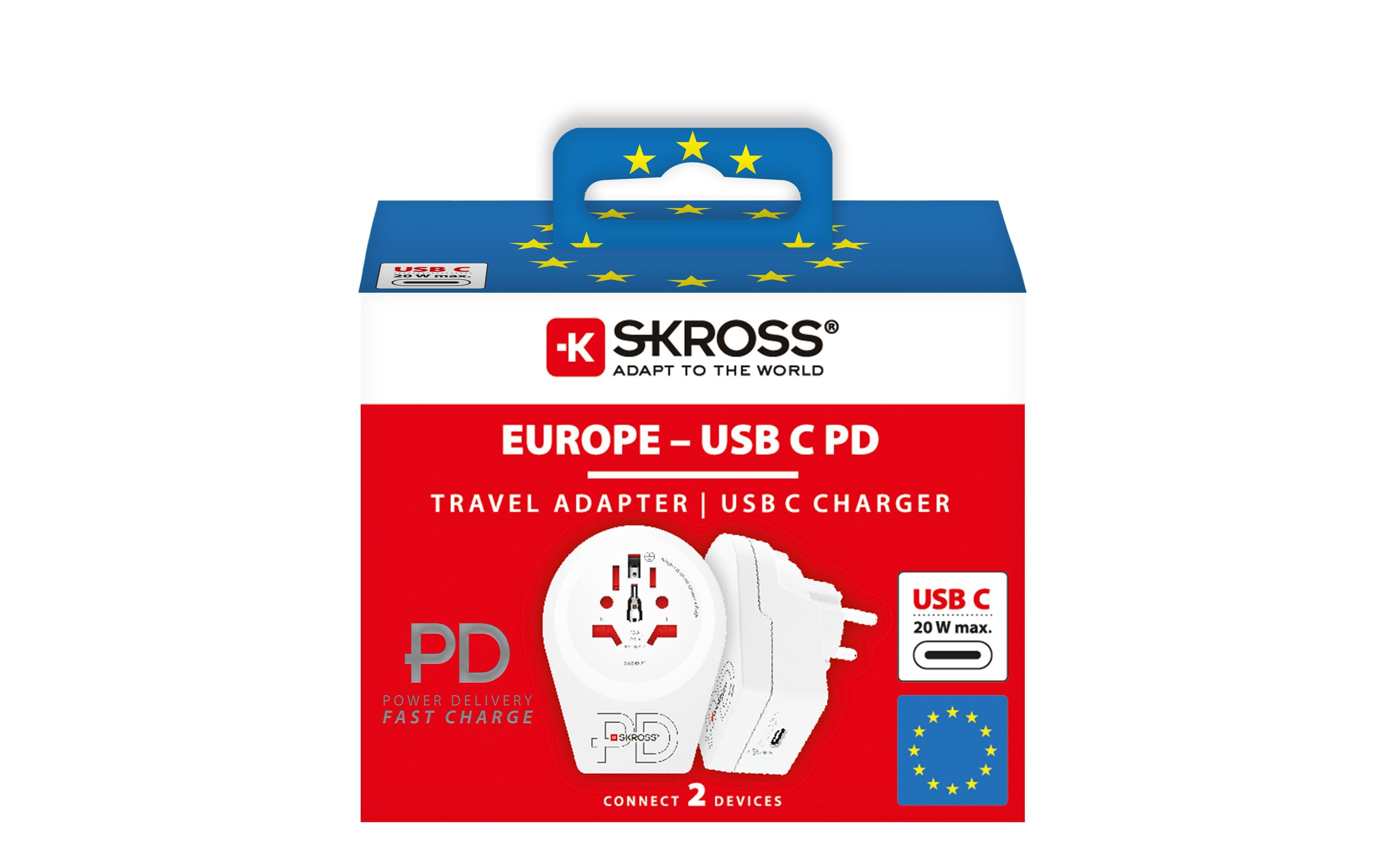 SKROSS Reiseadapter Country World / Europe, USB