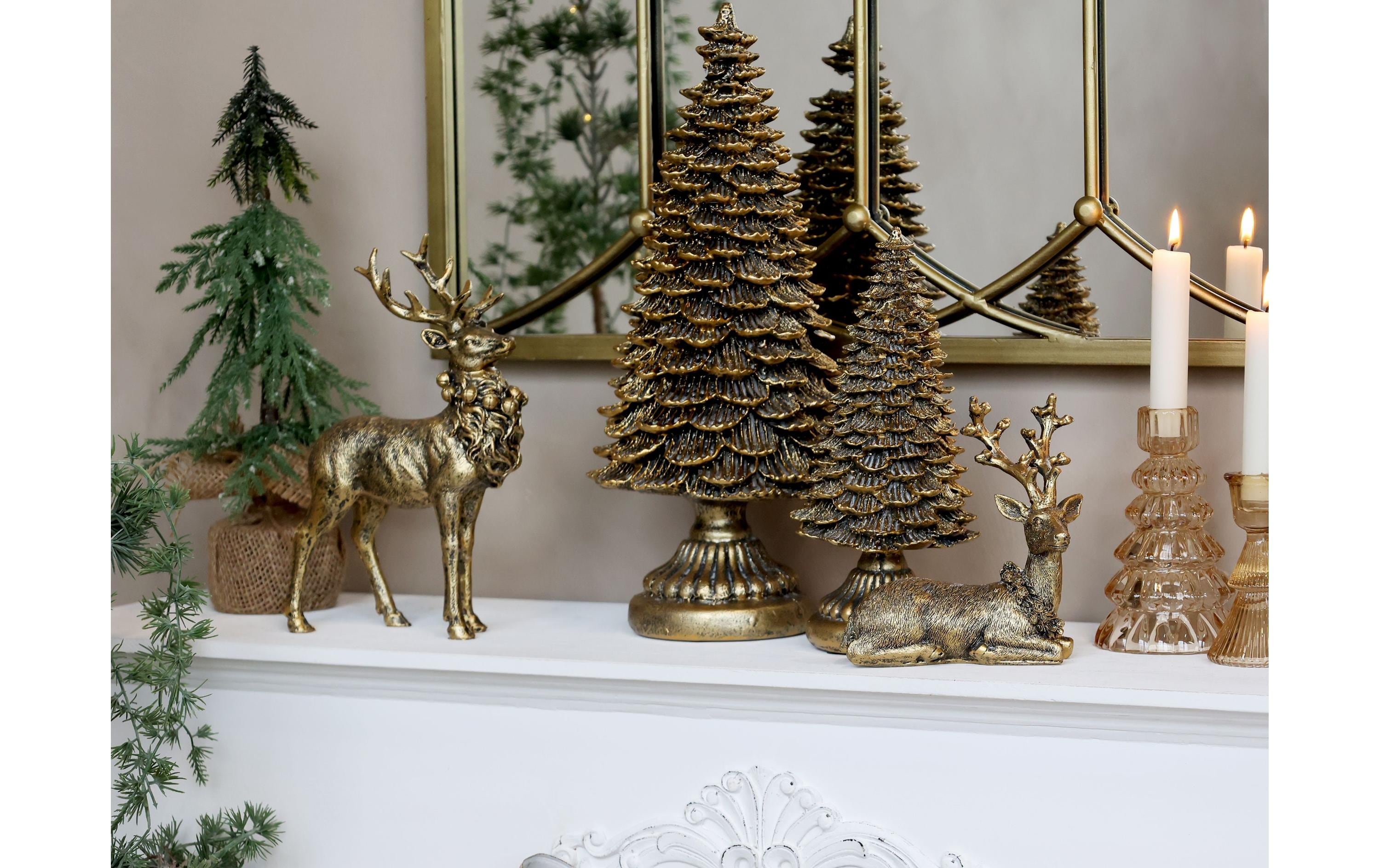 Chic Antique Kerzenständer 10 cm, Glas, Bernstein