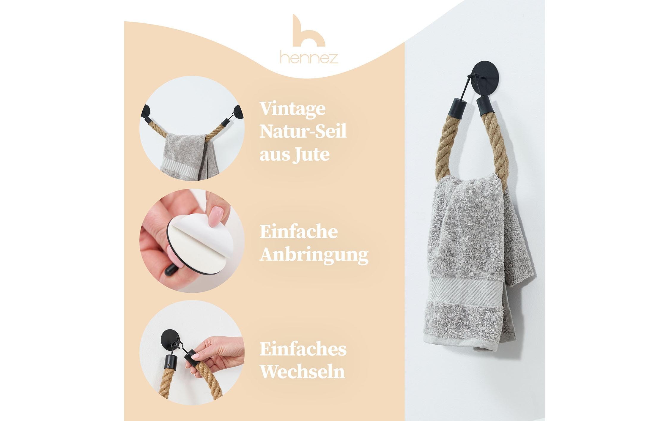 Hennez Handtuchhalter Anton 53 cm, Braun/Schwarz