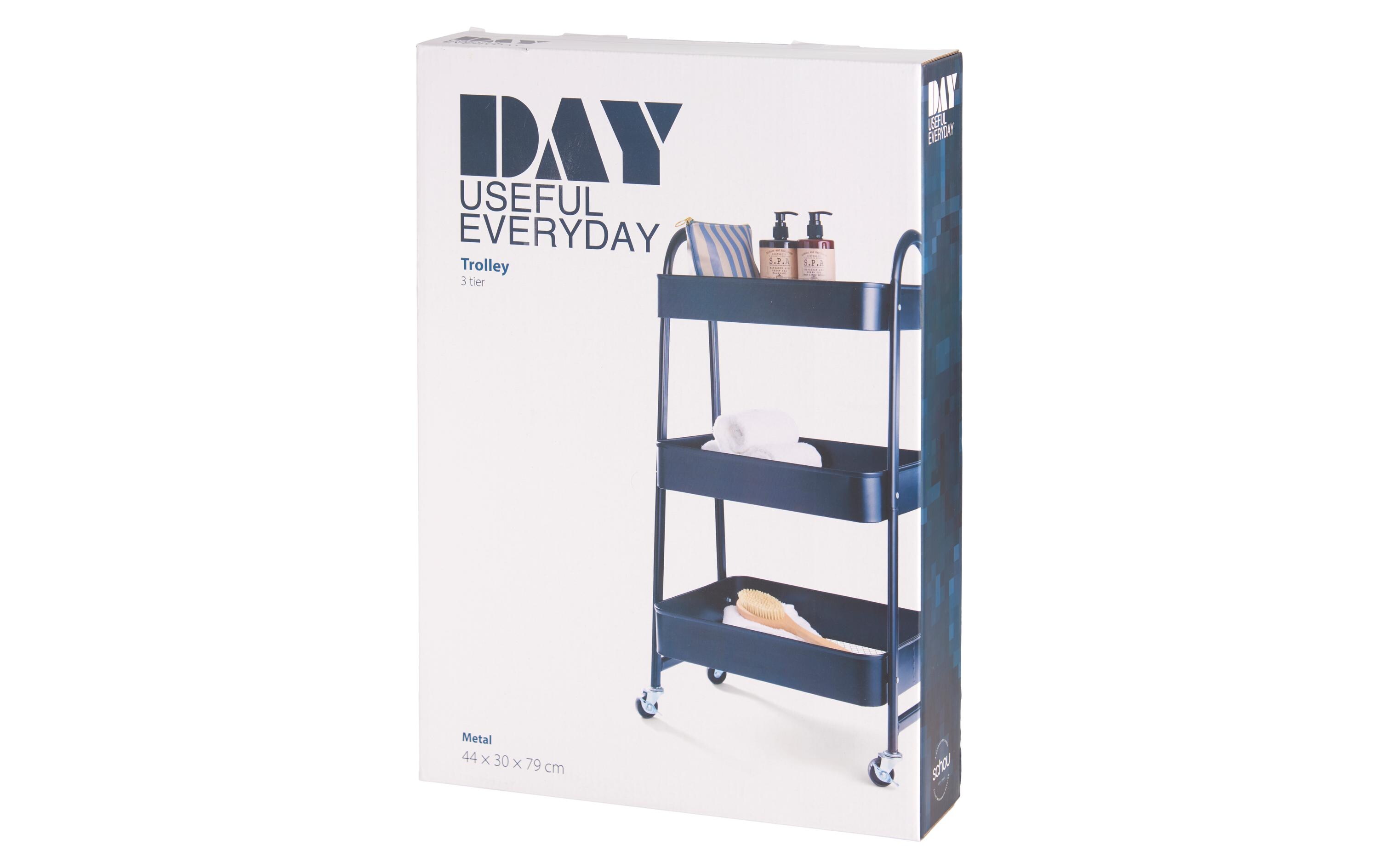 Schou Servierwagen mit 3 Etagen Schwarz