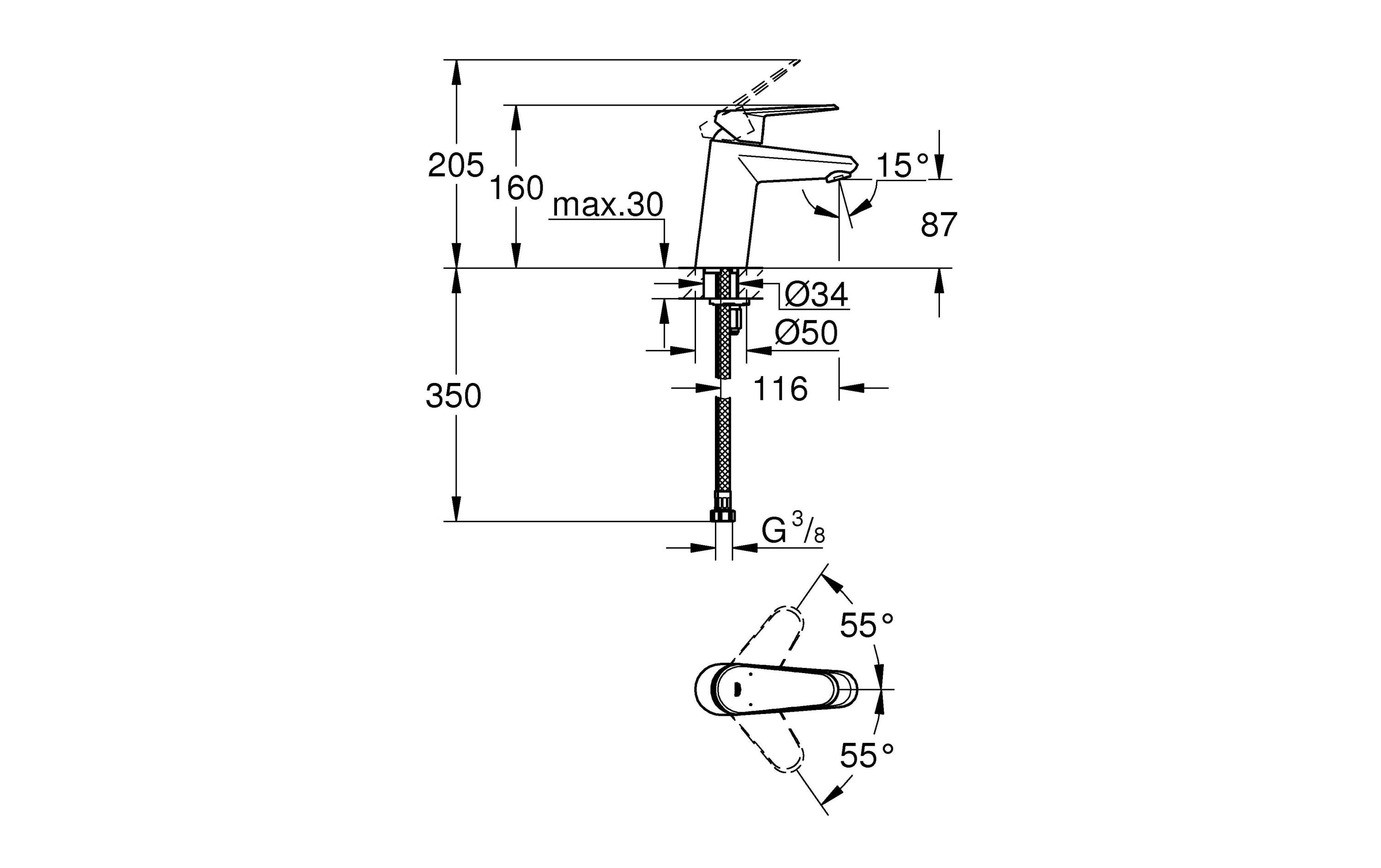 GROHE Lavaboarmatur Eurodisc Cosmopolitan S-Size 1/2, Chrom GROHE Lavaboarmatur Eurodisc Cosmopolitan S-Size 1/2, Chrom