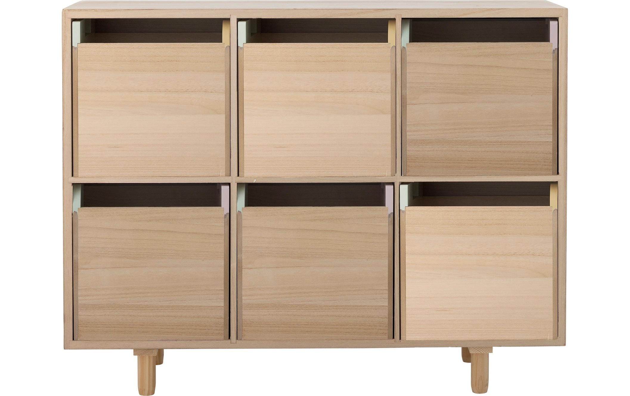 Bloomingville Bücherregal Call mit Schubladen Natur, Paulownia