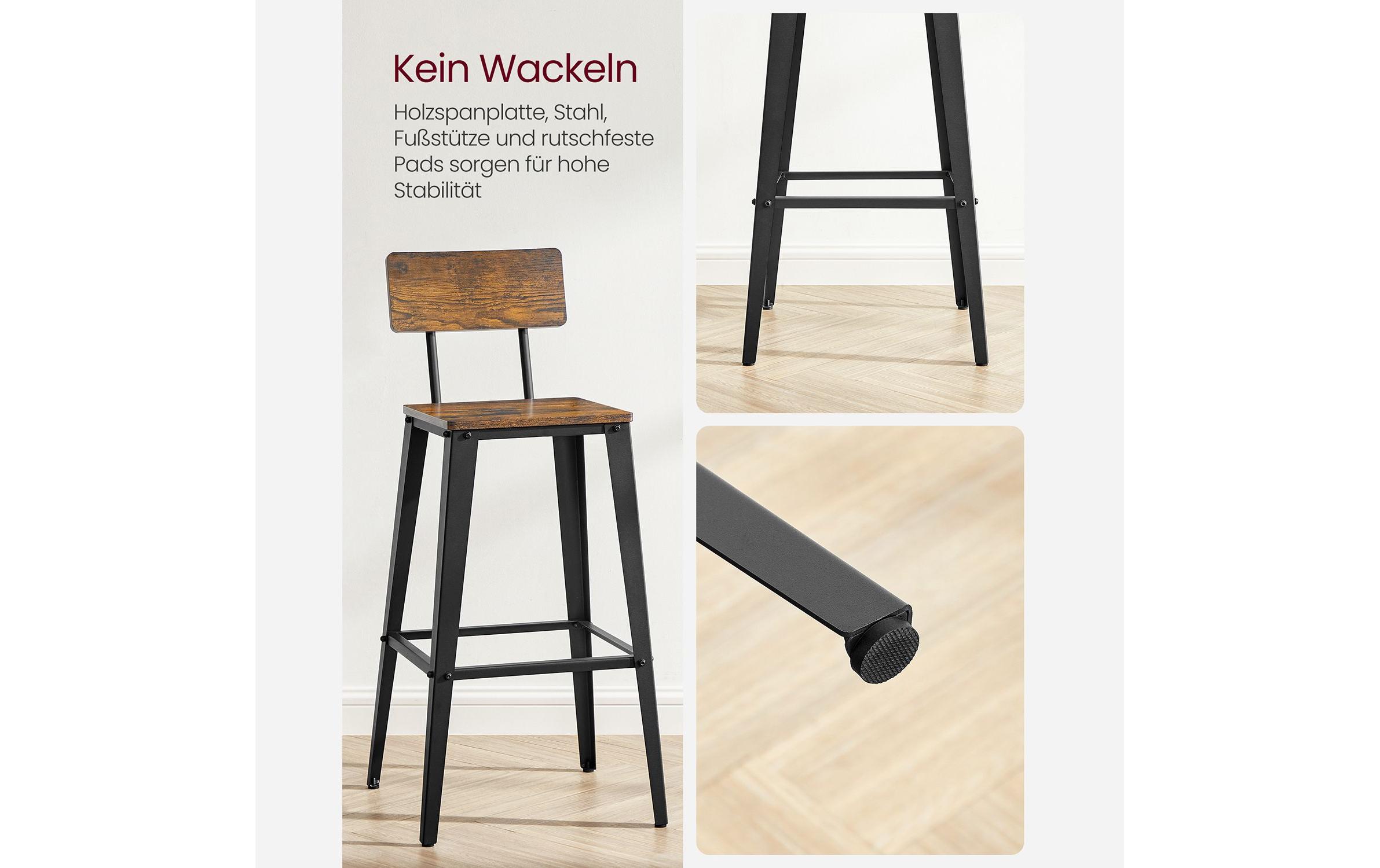 VASAGLE Barhocker 45.4 x 45.4 x 102.2 cm, 2er Set