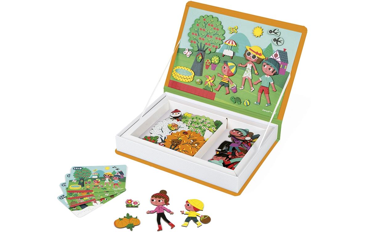 Janod Beschäftigungsspielzeug Magnetbuch 4 Jahreszeiten