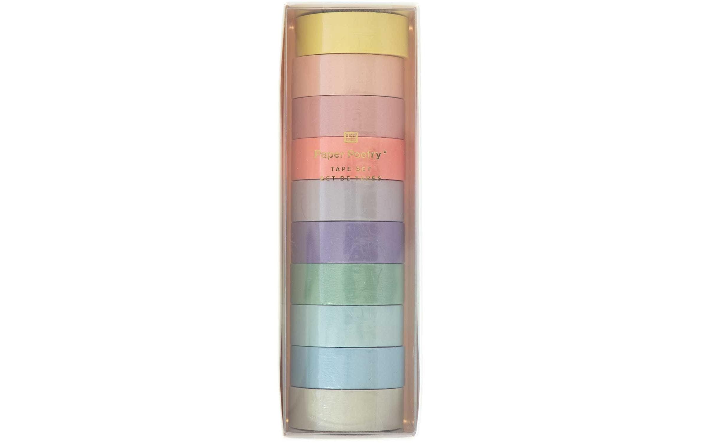 Rico Design Washi Tape Pastell mix 10 Stück Mehrfarbig