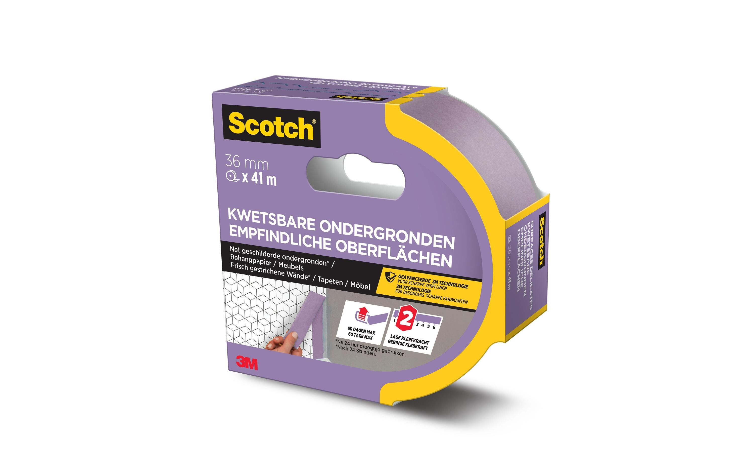 3M Malerabdeckband Scotch SENSITIVE SURFACE, 36 mm x 41 m, Rosa 3M Malerabdeckband Scotch SENSITIVE SURFACE, 36 mm x 41 m, Rosa
