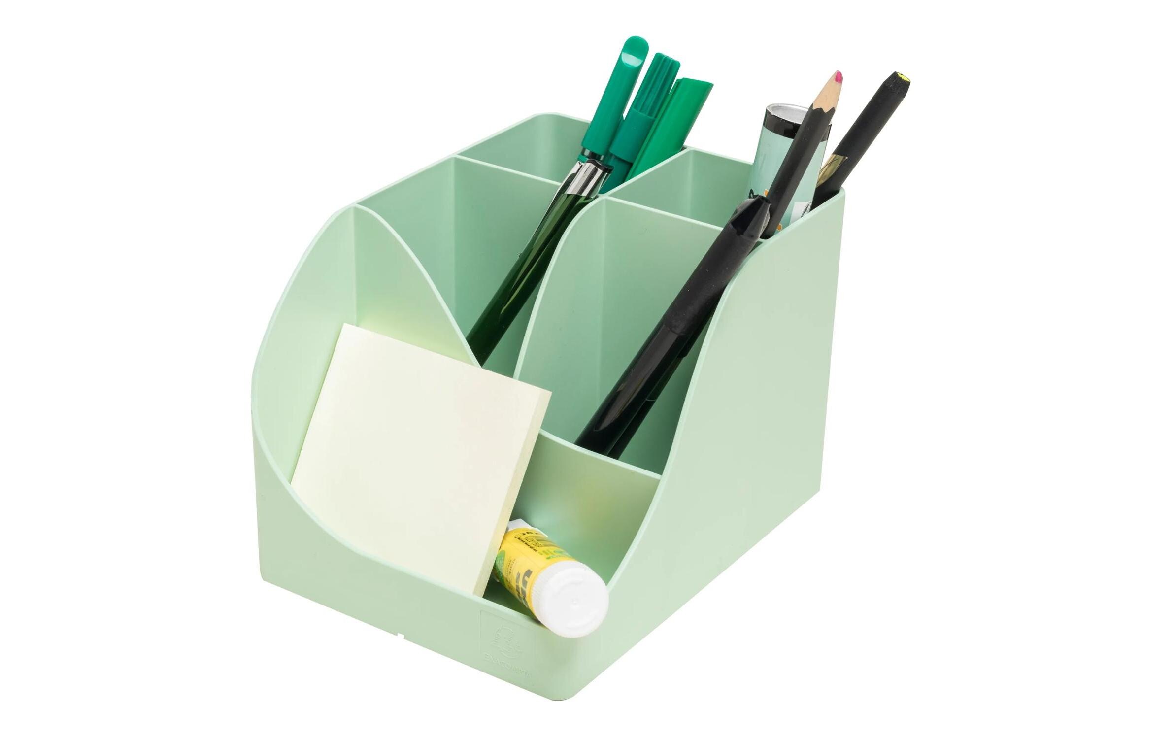 Exacompta Stiftehalter Pen Wave AutentiK, 5 Fächer, Salbeigrün