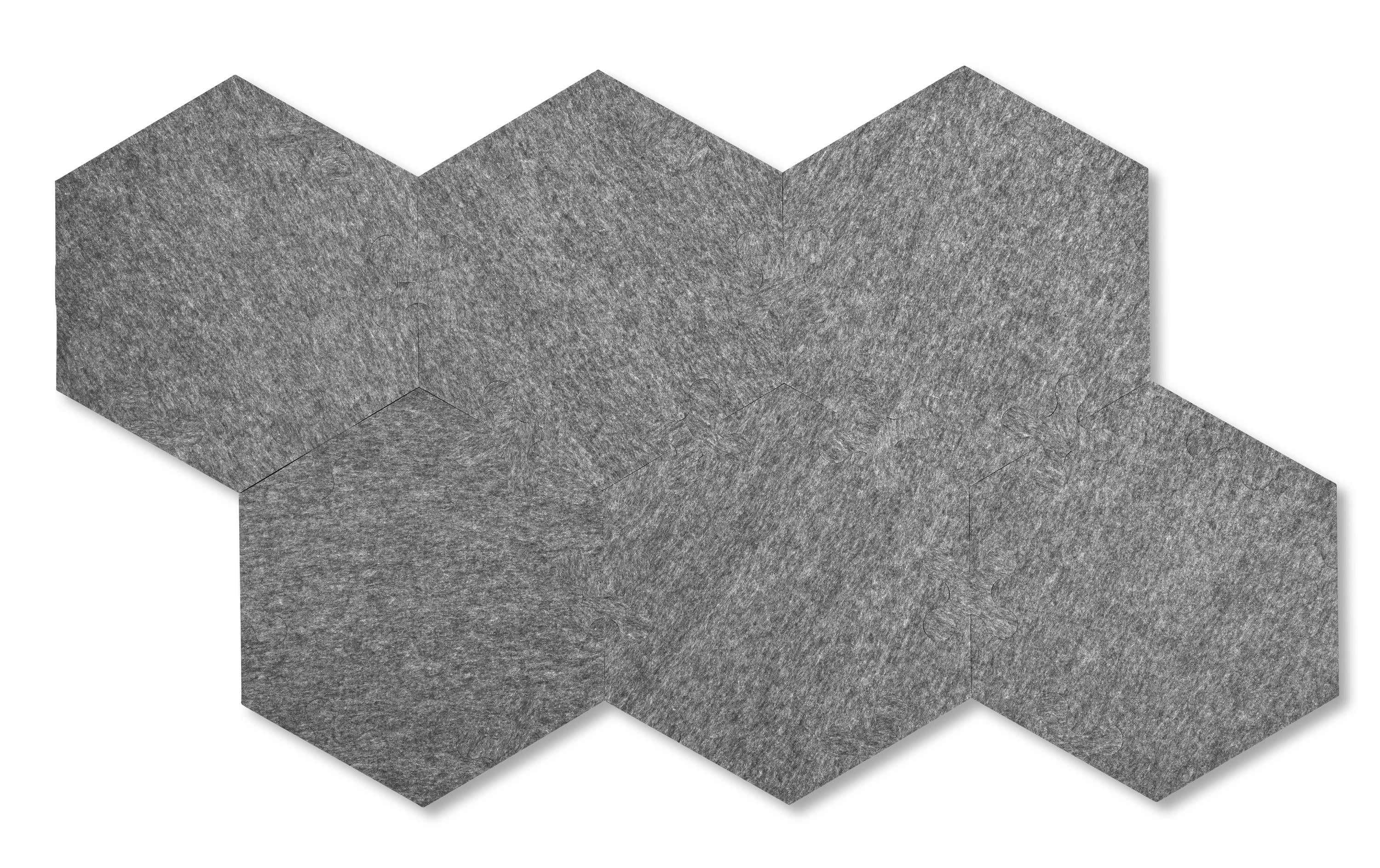 Plotony Wandfliesen Hexagon 44 x 50.5 cm Grau, 6 Platten