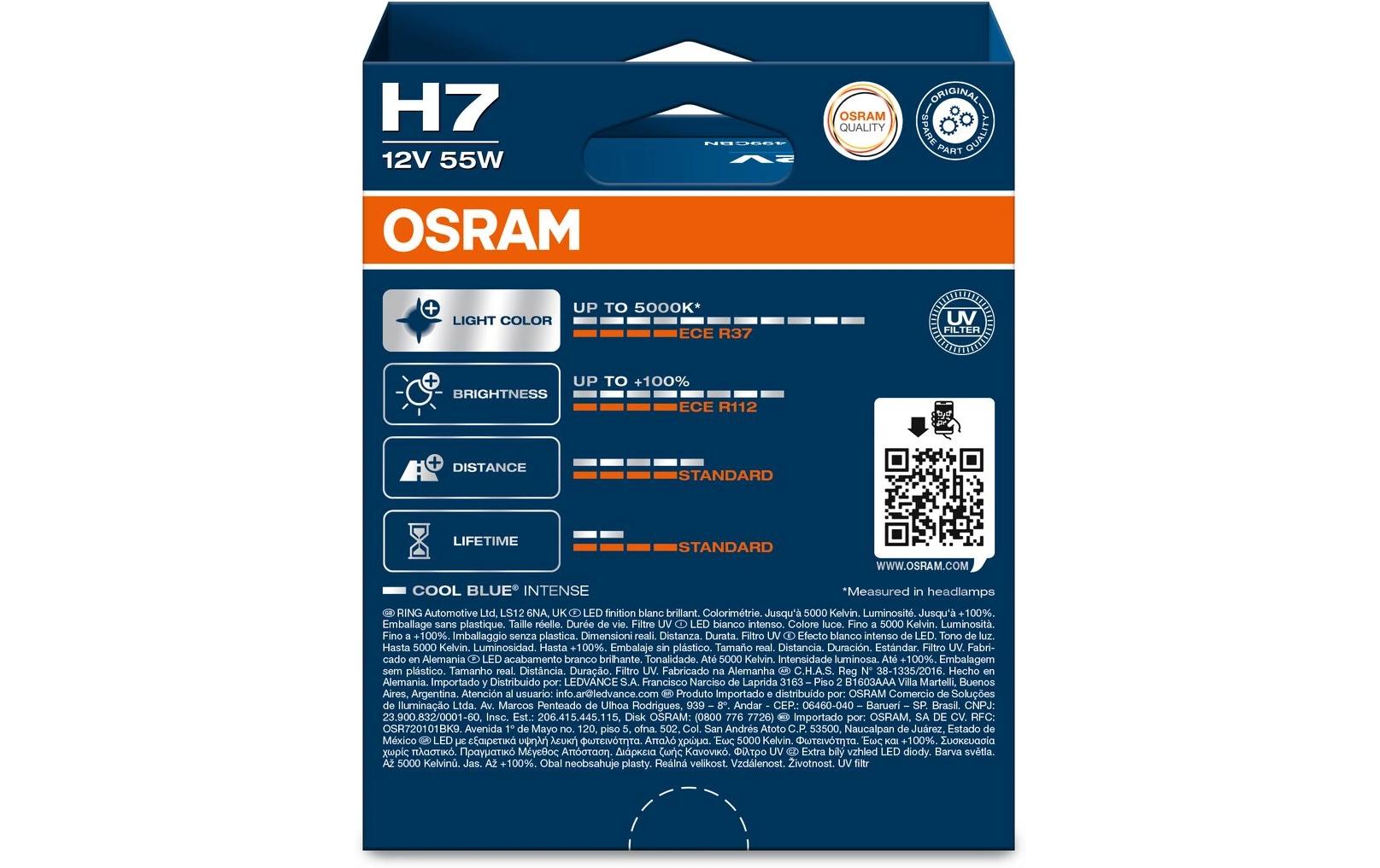 OSRAM H7 Kühle blaue intensive Duobox 12 V 55W PX26d Motorrad/PKW OSRAM H7 Kühle blaue intensive Duobox 12 V 55W PX26d Motorrad/PKW