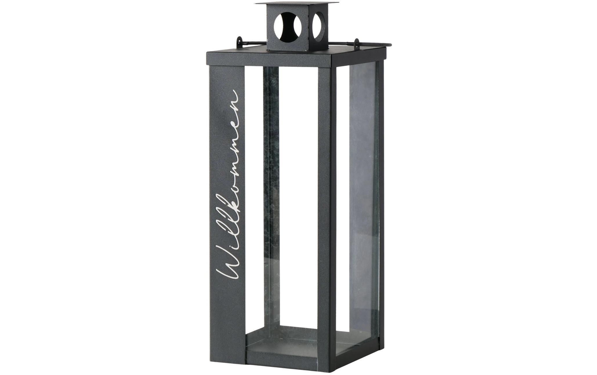 Boltze Laterne Halifax 2-teilig, Schwarz/Transparent