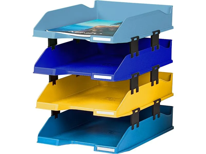 Exacompta Ablagekorb Bee Blue Combo Midi Mehrfarbig, 4 Stück Exacompta Ablagekorb Bee Blue Combo Midi Mehrfarbig, 4 Stück