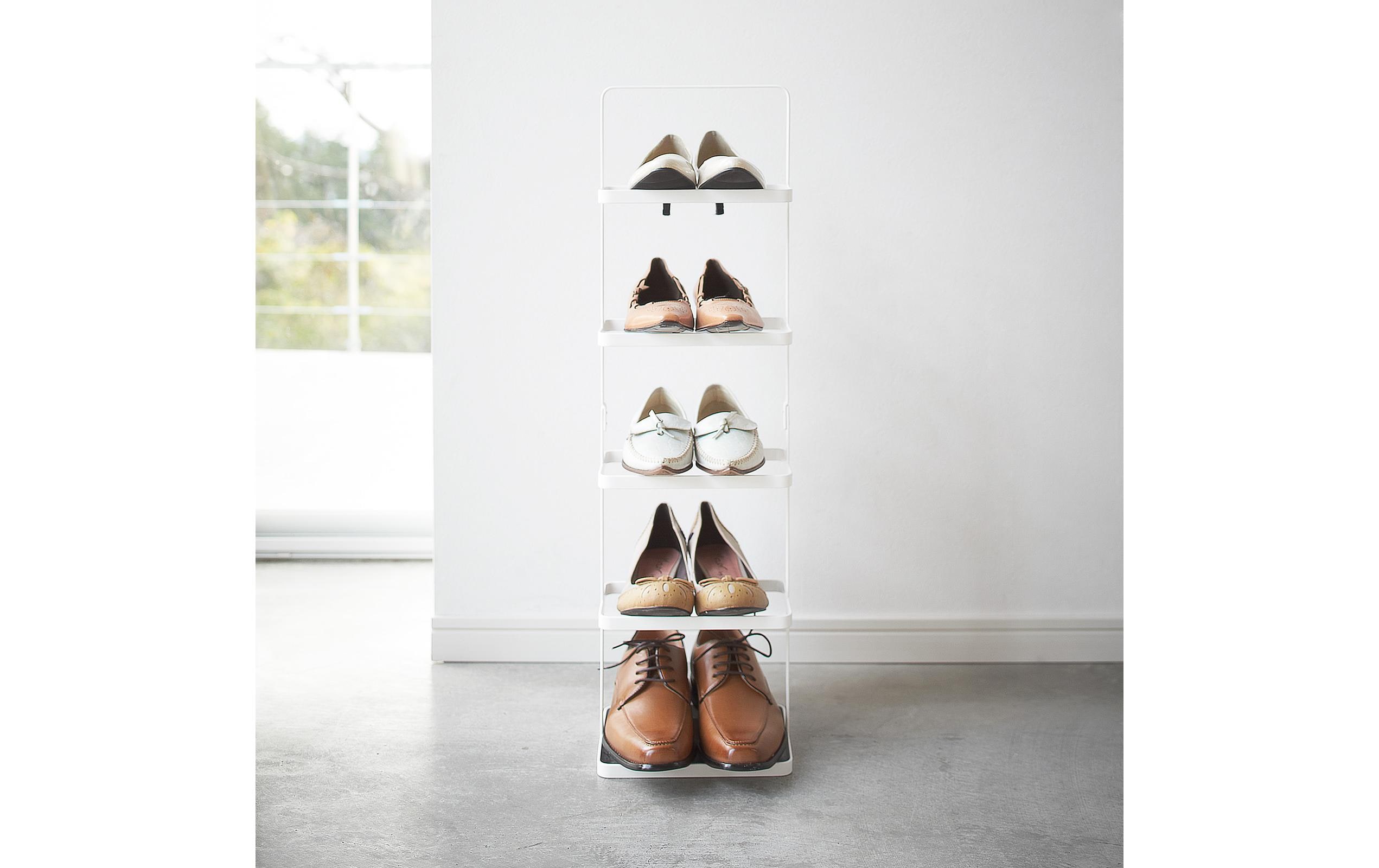 Yamazaki Schuhregal Tower 22 x 77.5 cm, Weiss