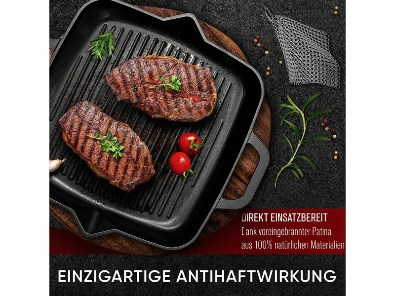 Gusskoenig Eingebrannte Grillpfanne 30 cm Gusskoenig Eingebrannte Grillpfanne 30 cm