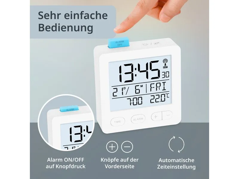 ADE Digitalwecker Weiss