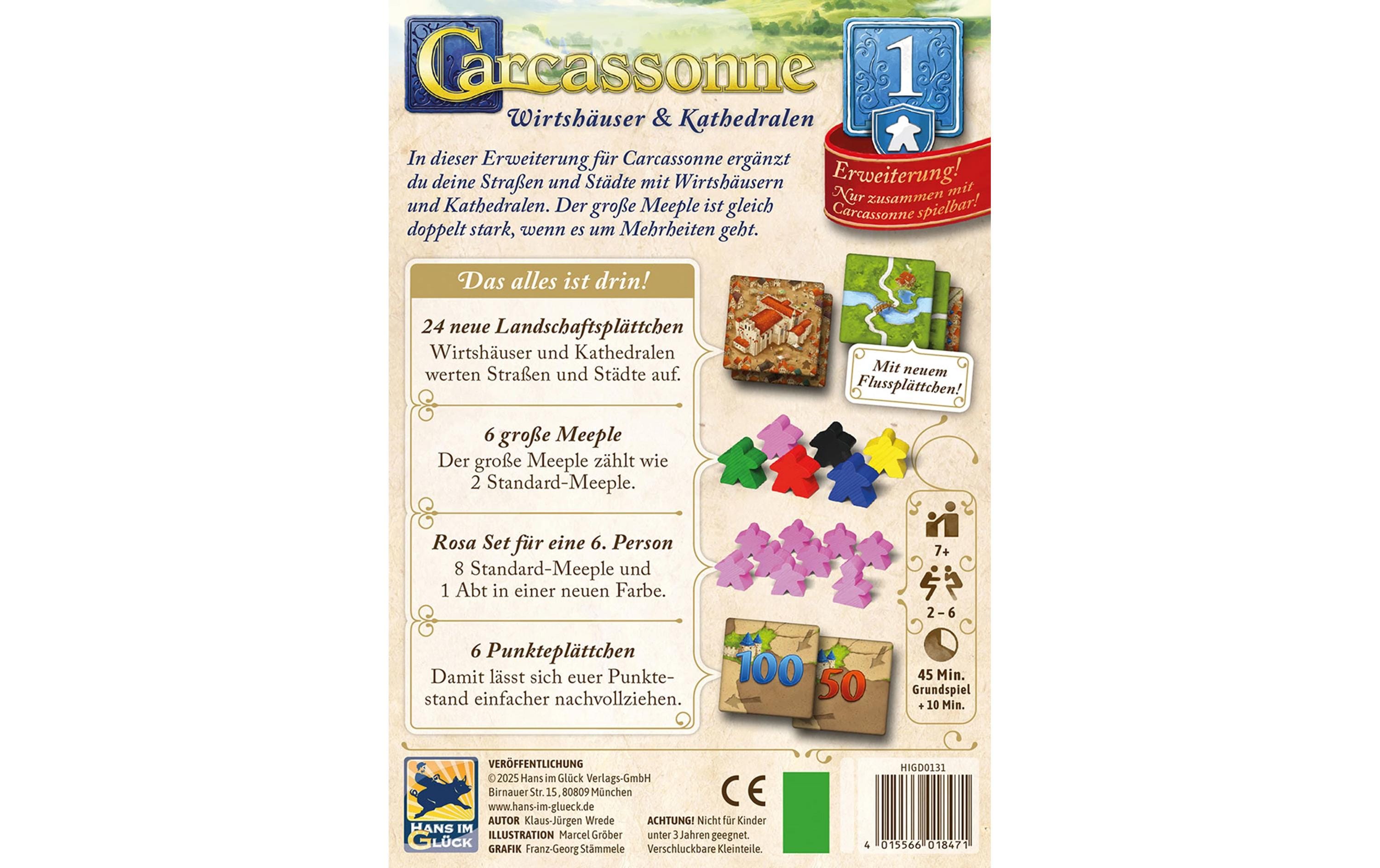 Hans im Glück Familienspiel Carcassonne Wirtshäuser und Kathedralen (d)