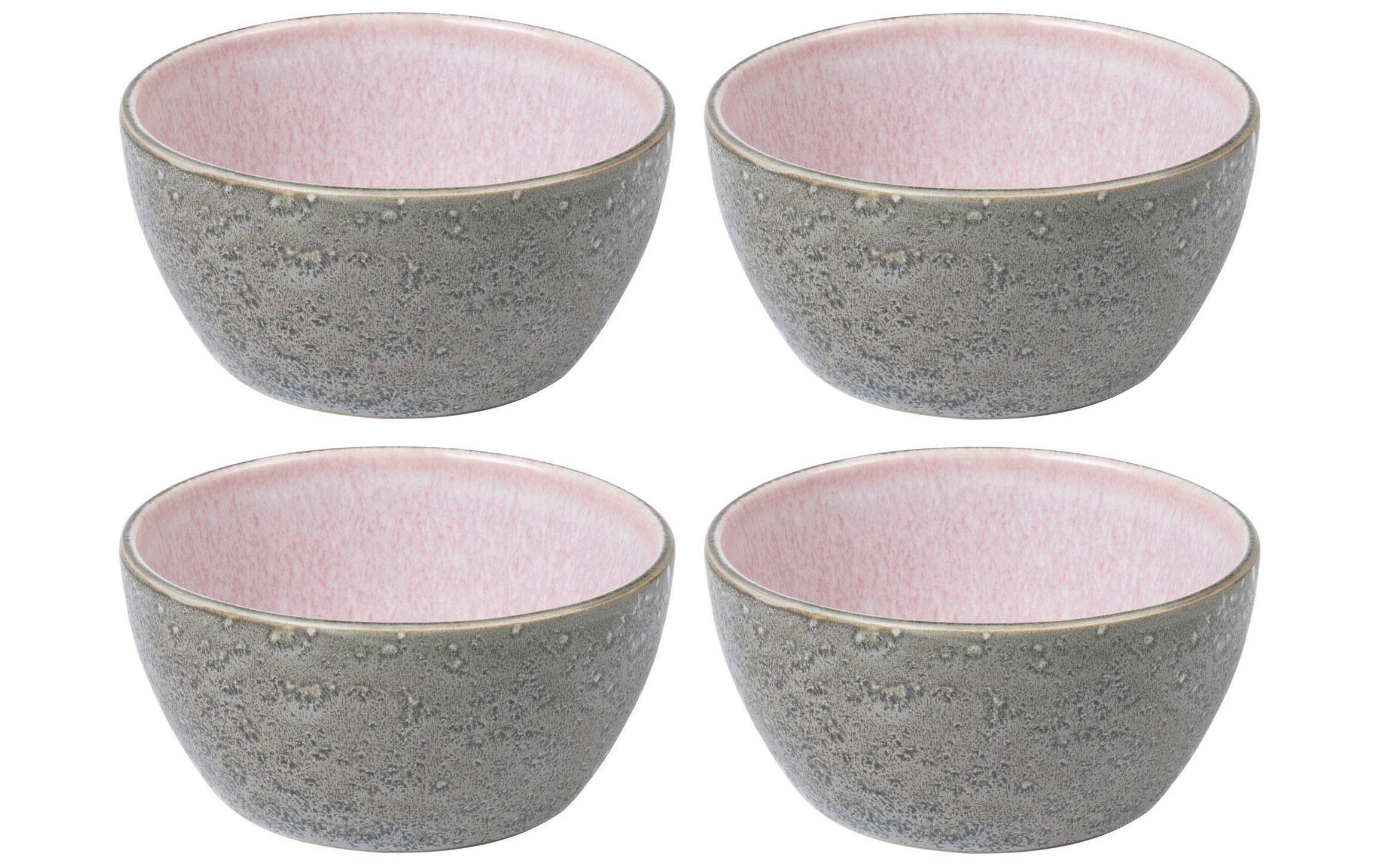 Bitz Snackschale 12 cm, 4 Stück, Grau/Hellpink