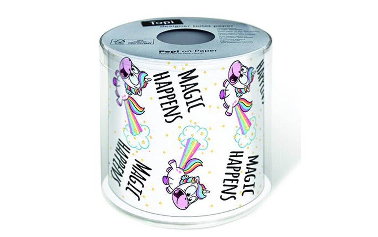 Paper + Design Toilettenpapier Magic happens 1 Rollen, 3-lagig, Mehrfarbig