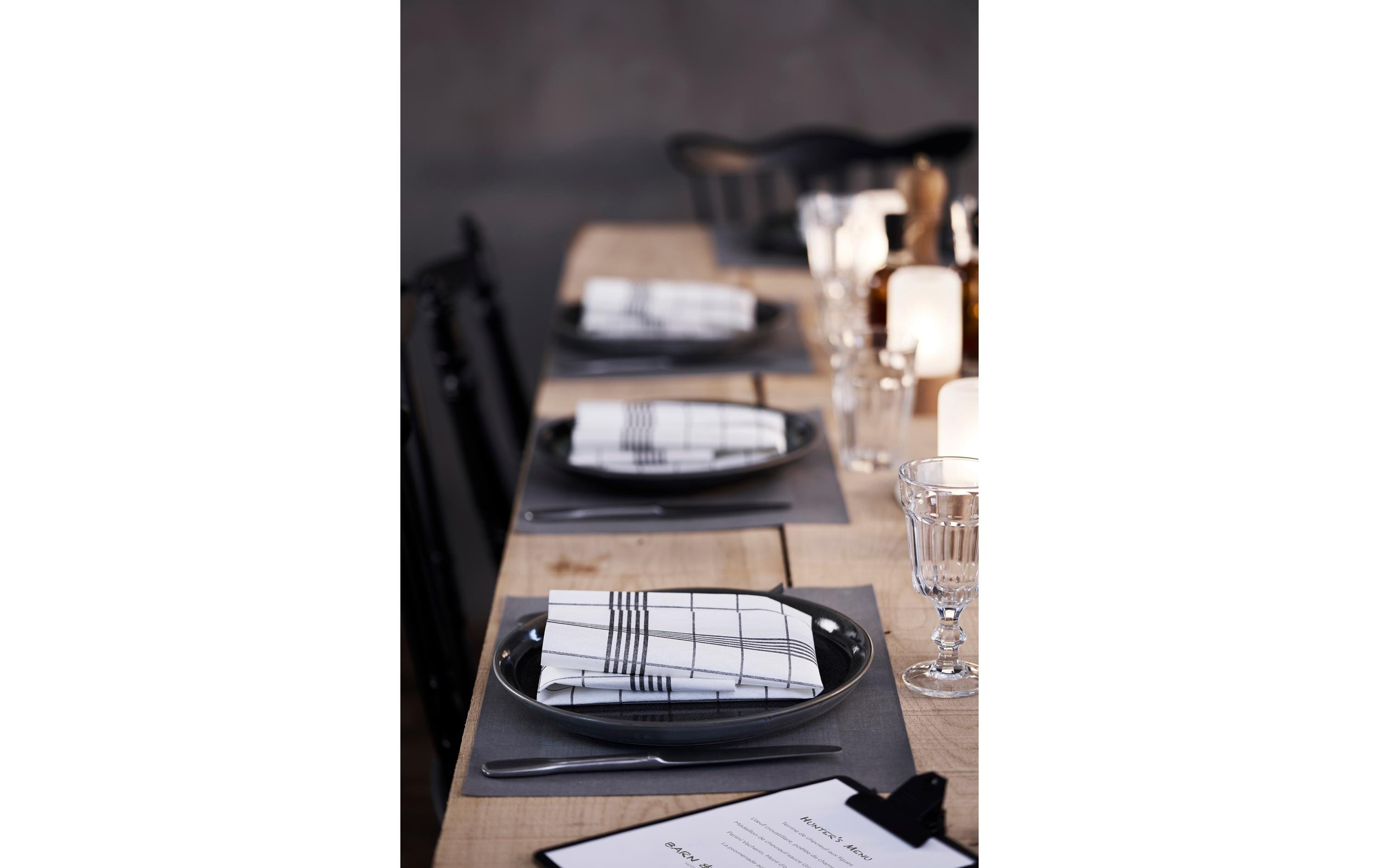 Duni Tischset Bio DC Linnea 100 Stück, 30 cm x 40 cm, Schwarz