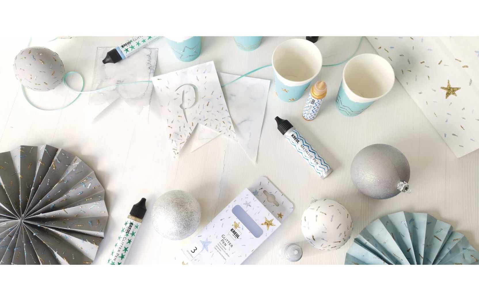 Kreul Effektfarbe Pen Liner Set Glitter 29 ml x 3 Stück