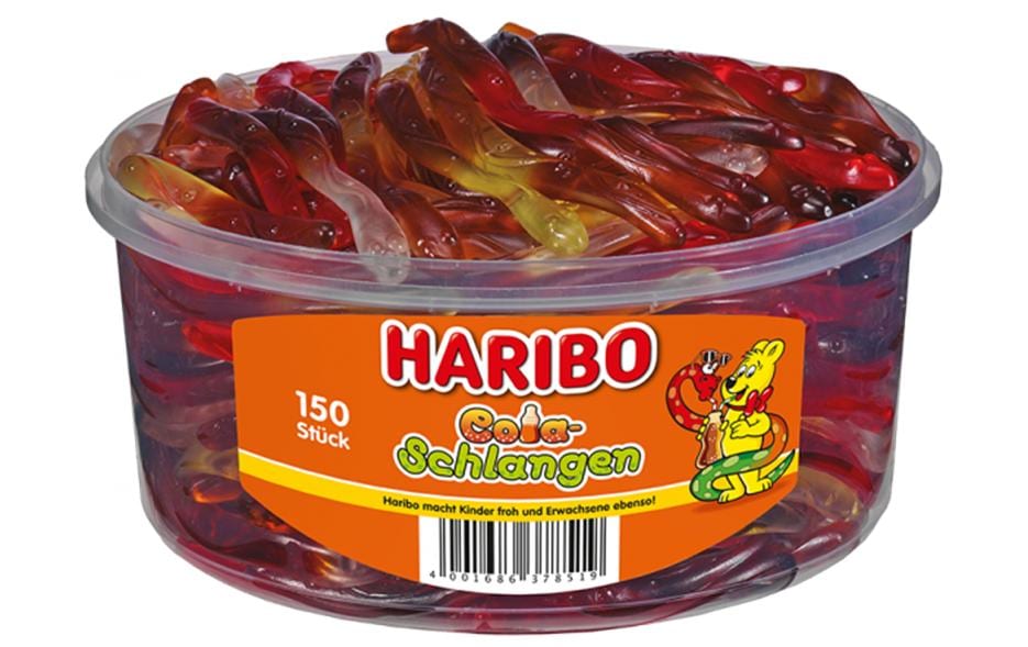 Haribo Gummibonbons Cola-Schlangen 150 Stück Haribo Gummibonbons Cola-Schlangen 150 Stück