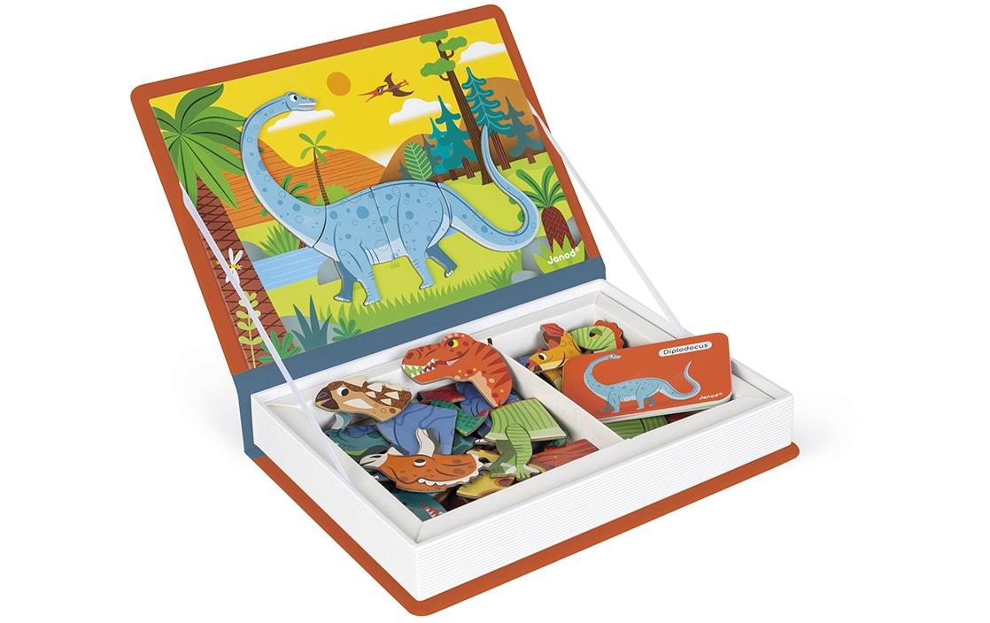 Janod Beschäftigungsspielzeug Magnetbuch Dinosaurier