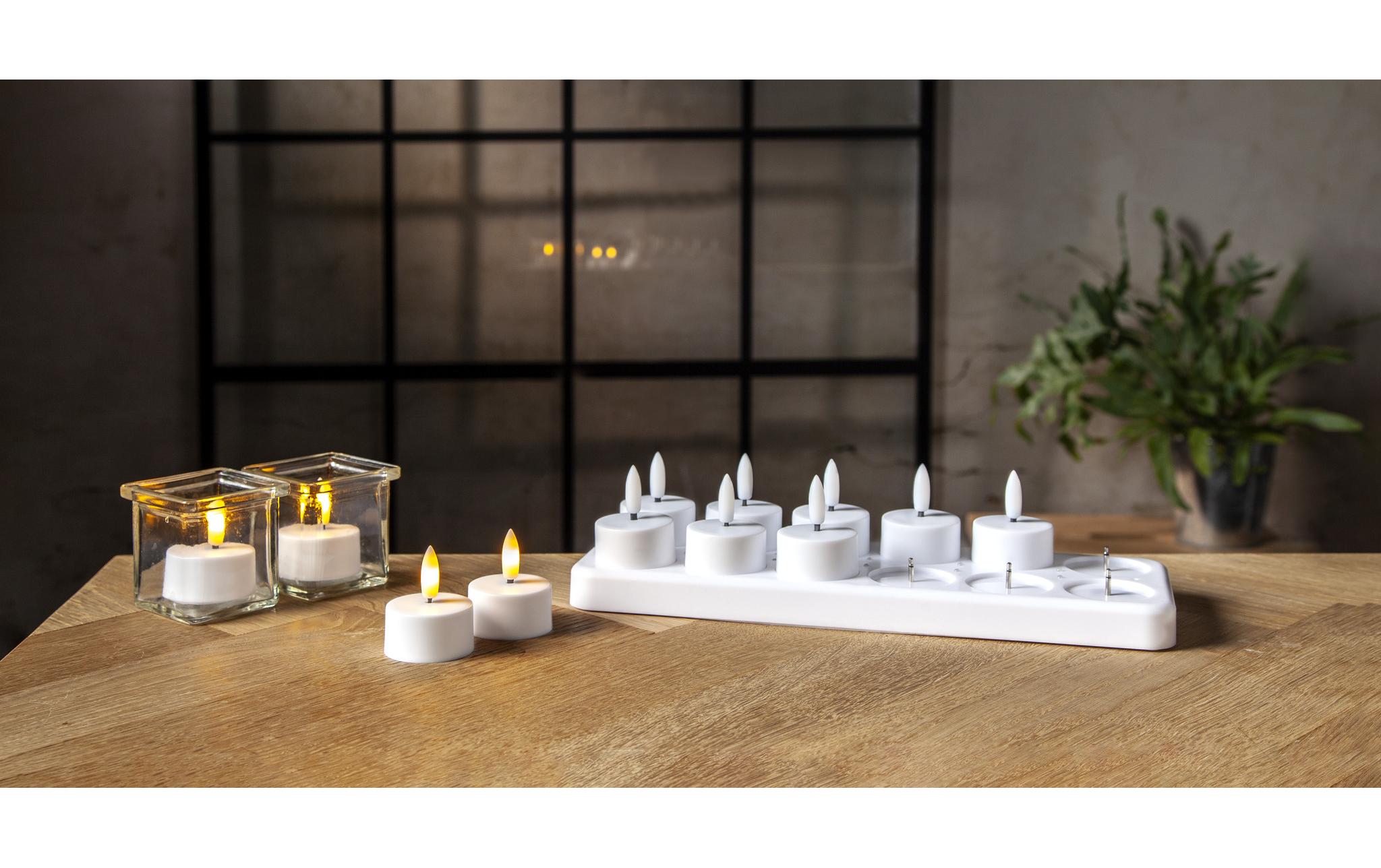 Star Trading LED Teelichter Set Flamme Charge 12er, Weiss Star Trading LED Teelichter Set Flamme Charge 12er, Weiss