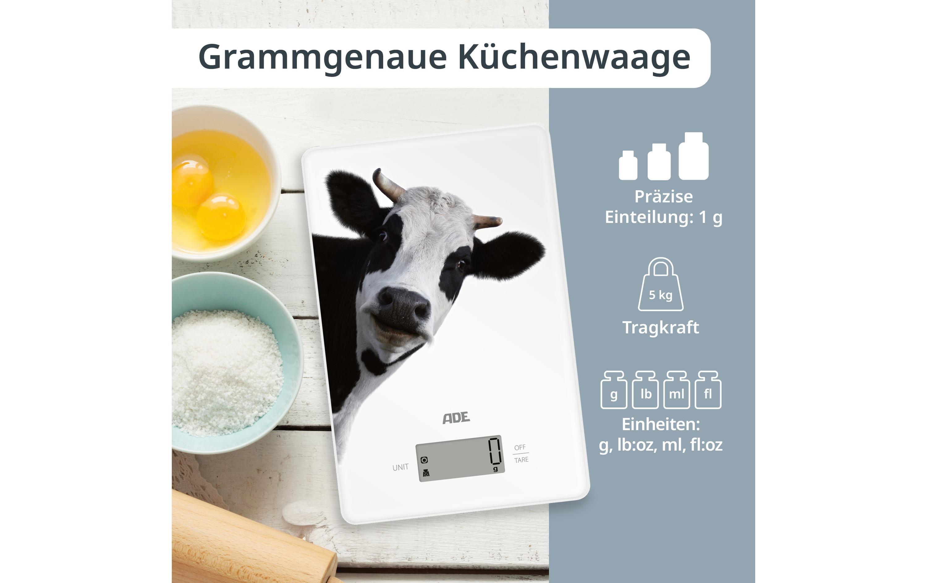 ADE Küchenwaage Inka digital Motivdruck Kuh