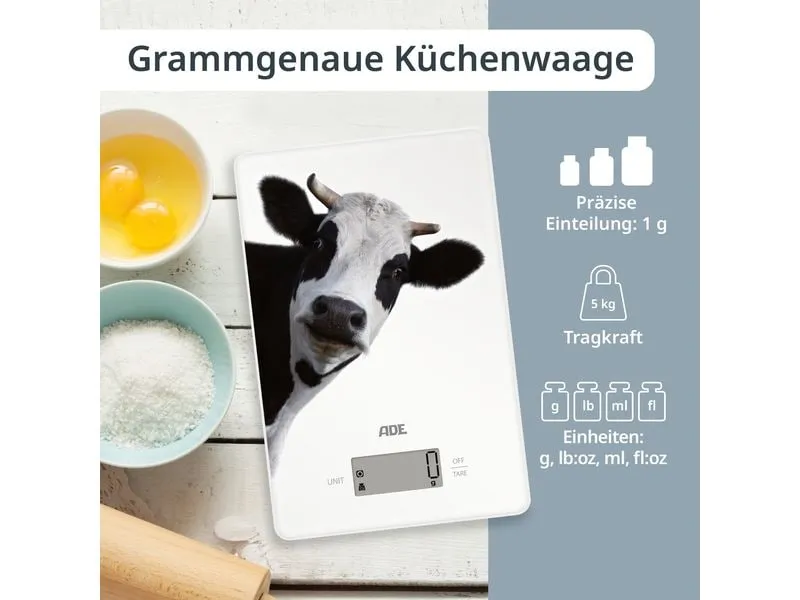 ADE Küchenwaage Inka digital Motivdruck Kuh