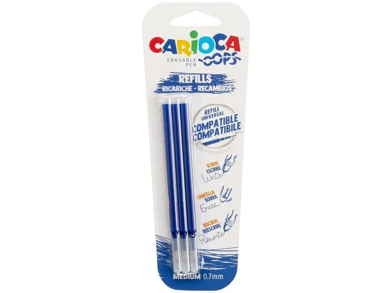 Carioca Schreibmine Roller Oops Blau, 3 Stück