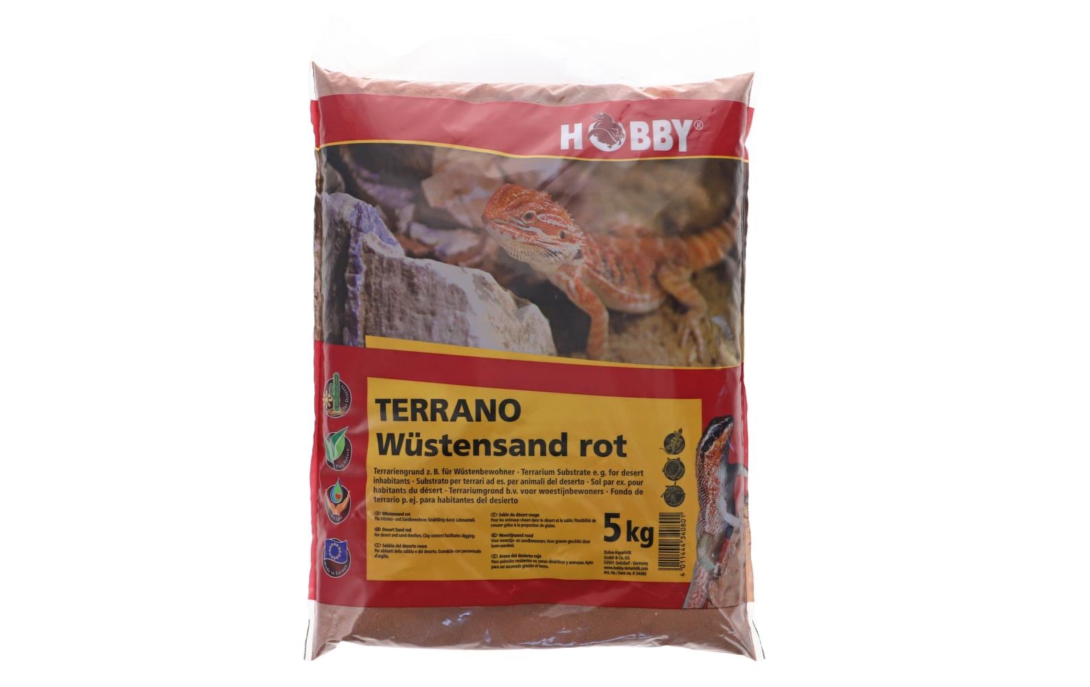 Hobby Terraristik Bodensubstrat Terrano Wüstensand, Rot, Ø 0.2-0.3 mm, 5 kg Hobby Terraristik Bodensubstrat Terrano Wüstensand, Rot, Ø 0.2-0.3 mm, 5 kg