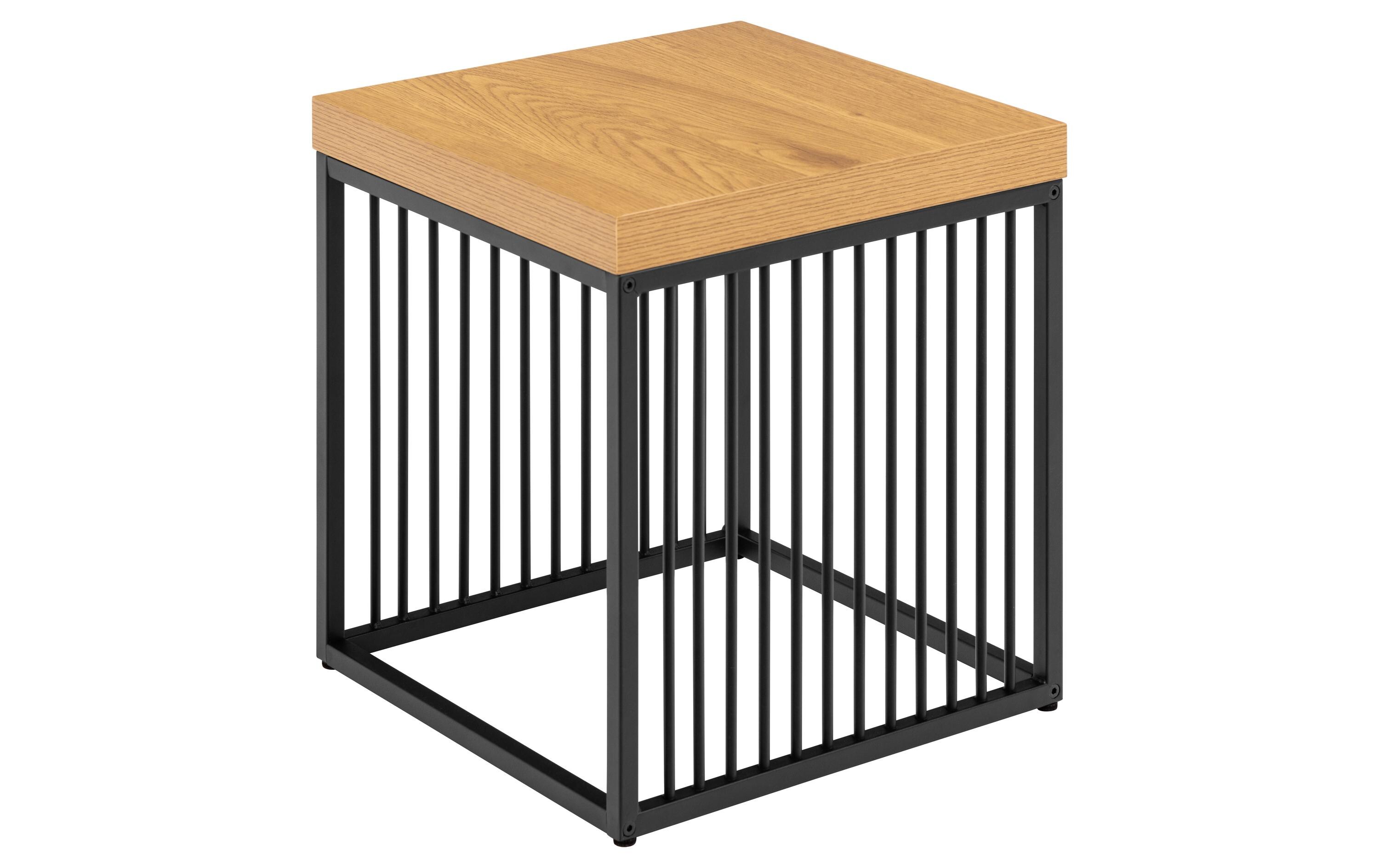 AC Design Beistelltisch Strington 40 x 40 x 42 cm, Braun/Schwarz