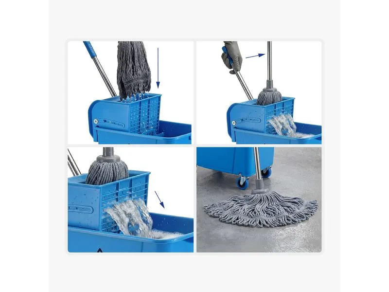 relaxdays Reinigungswagen 22 l, Blau/Silber relaxdays Reinigungswagen 22 l, Blau/Silber