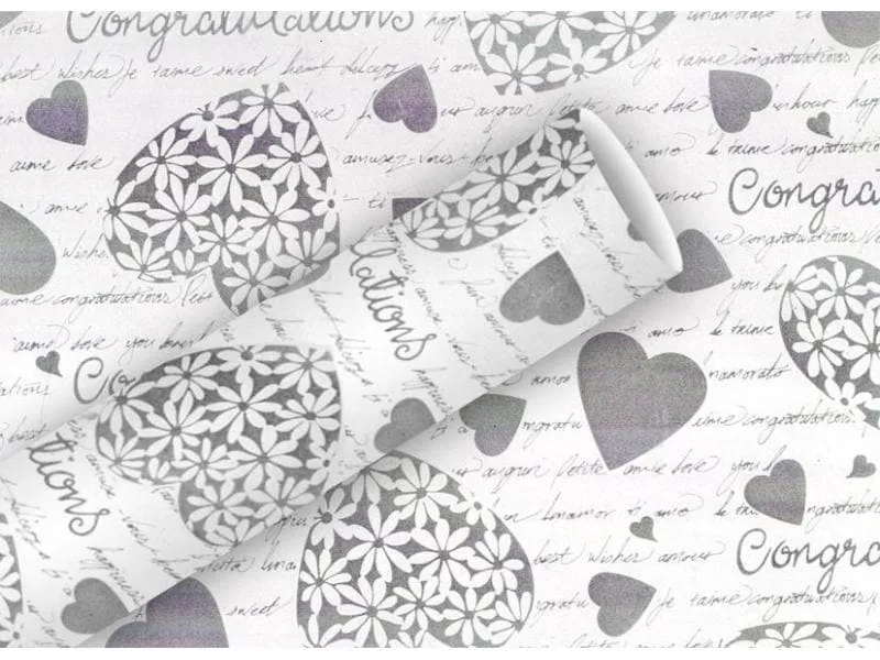 Braun + Company Geschenkpapier Elegant Heart Silber Braun + Company Geschenkpapier Elegant Heart Silber