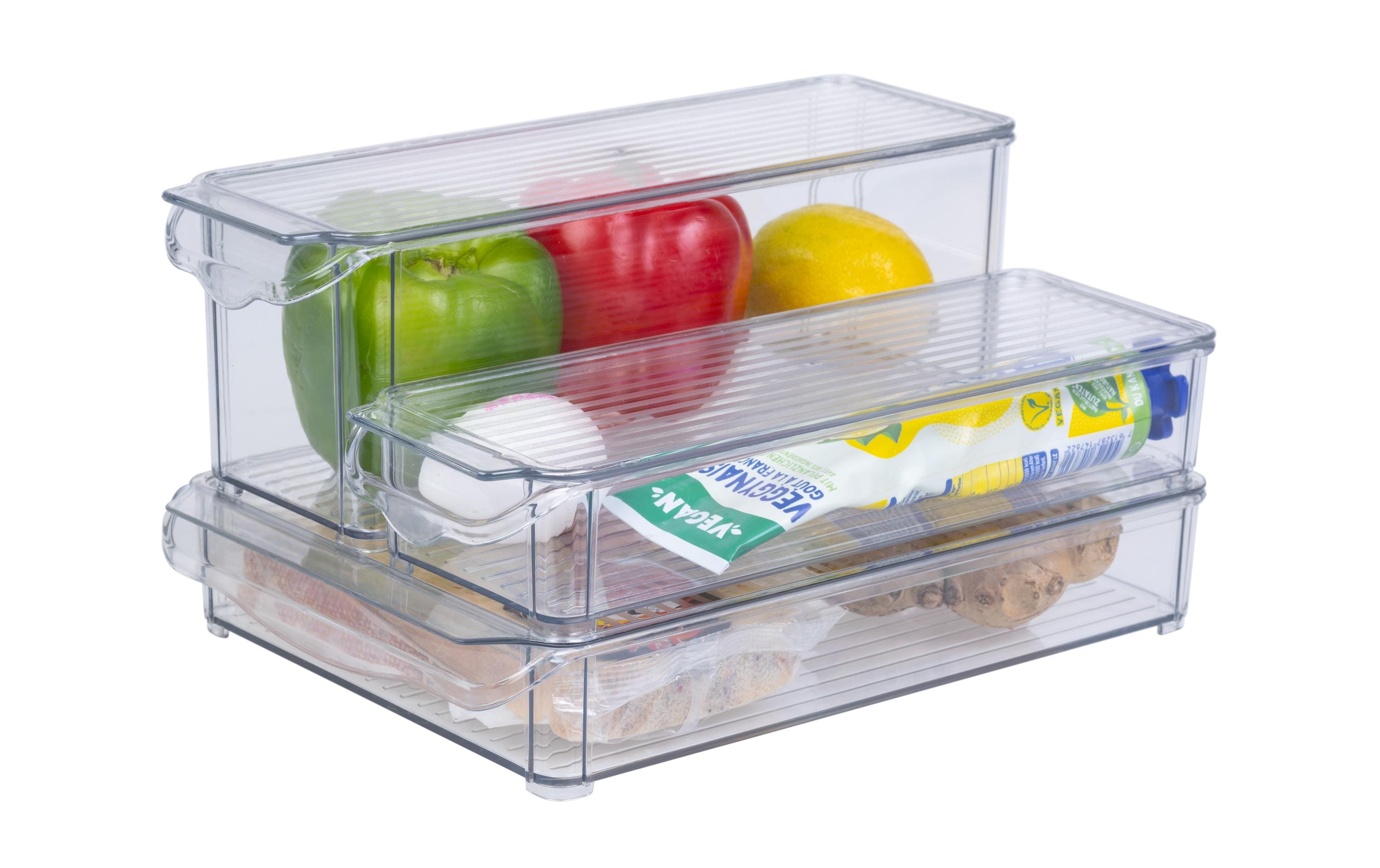 FTM Kühlschrankorganizer 4-teilig, Transparent