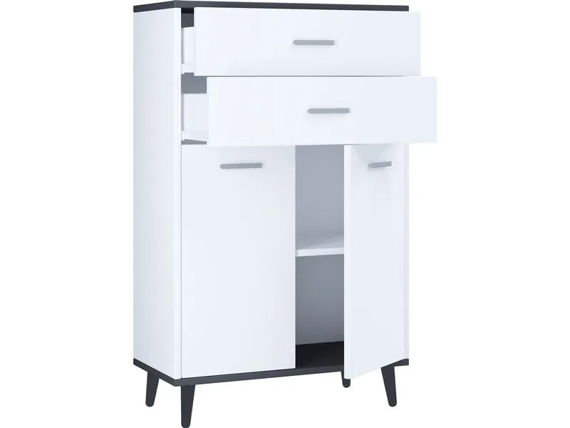 VCM Kommode Lindas 60 x 97 cm, Weiss/Anthrazit VCM Kommode Lindas 60 x 97 cm, Weiss/Anthrazit