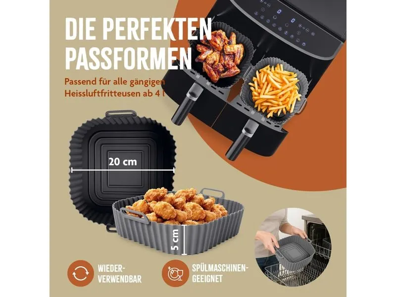 KitchBo Silikonform 20 x 20 x 6.3 cm, Schwarz / Grau KitchBo Silikonform 20 x 20 x 6.3 cm, Schwarz / Grau