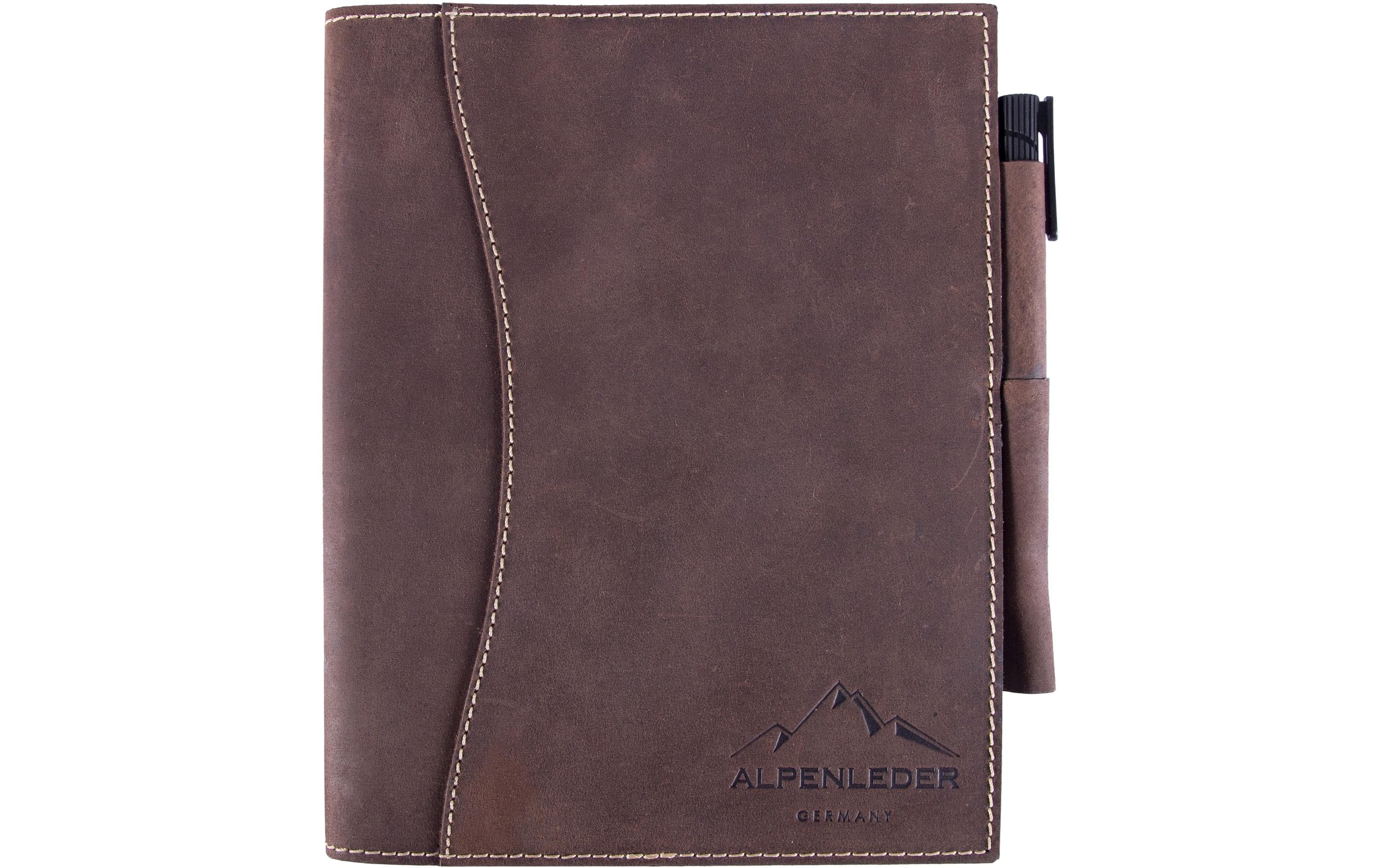 Alpenleder Notizbuch Schiller A5, liniert, Büffelleder Braun Alpenleder Notizbuch Schiller A5, liniert, Büffelleder Braun