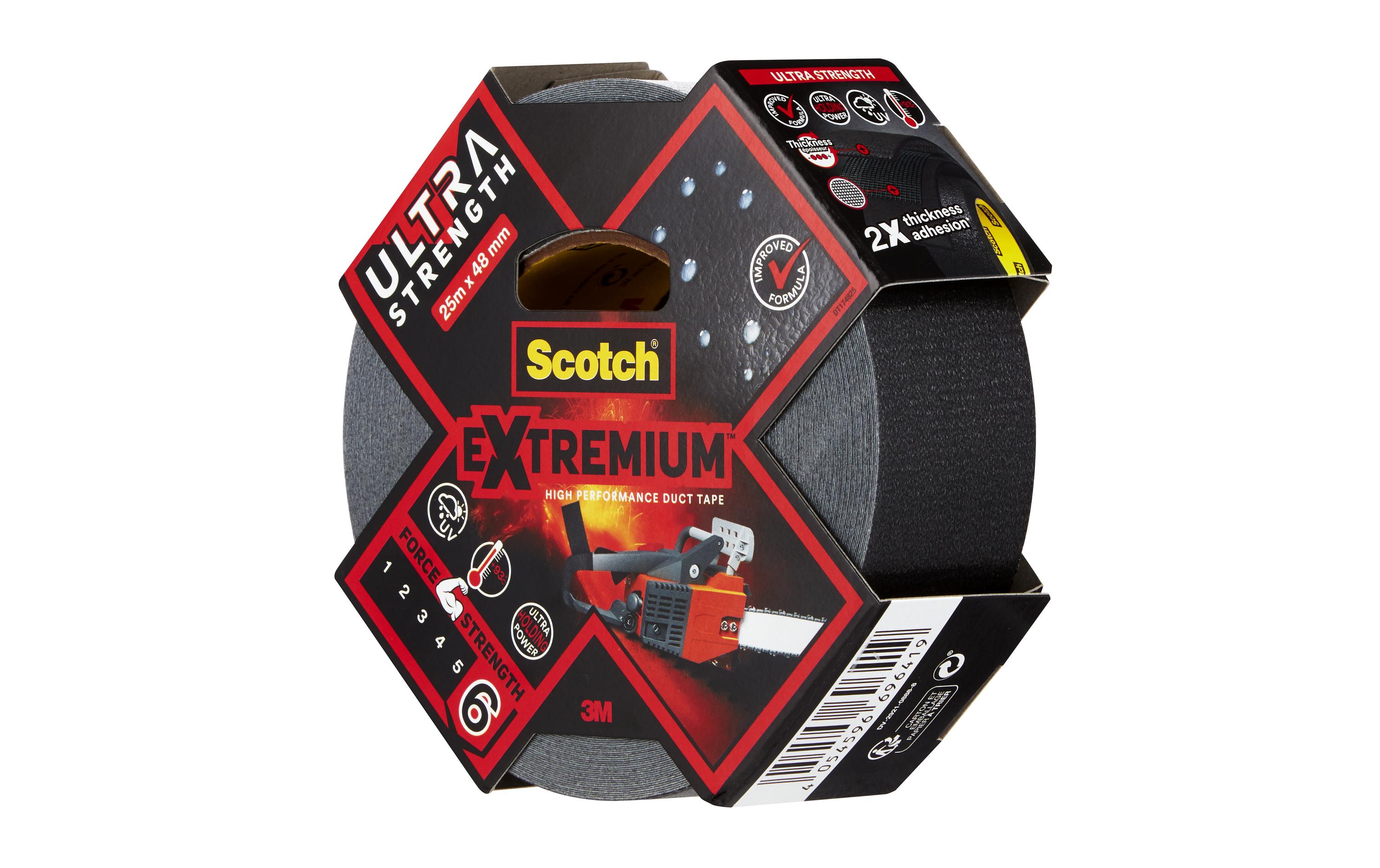 3M Gewebeband Scotch Extremium Ultra 48 mm x 25 m, Schwarz 3M Gewebeband Scotch Extremium Ultra 48 mm x 25 m, Schwarz