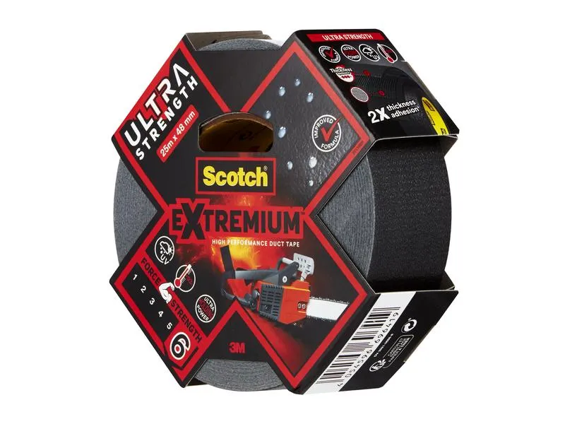 3M Gewebeband Scotch Extremium Ultra 48 mm x 25 m, Schwarz 3M Gewebeband Scotch Extremium Ultra 48 mm x 25 m, Schwarz