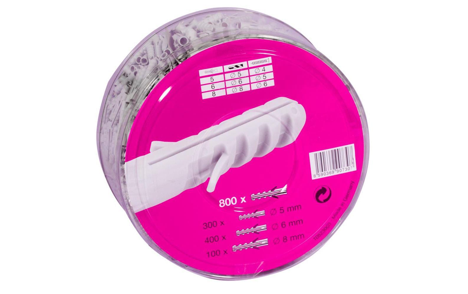 Fischer Dübel Set in Runddose, 800 Stück